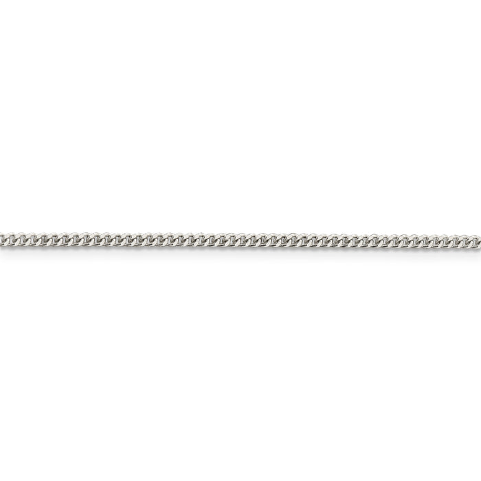 Sterling Silver Rhodium-plated 2mm Curb Chain