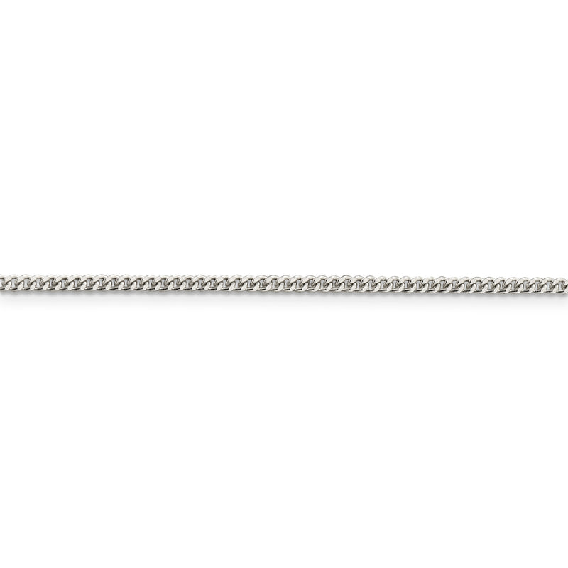 Sterling Silver Rhodium-plated 2mm Curb Chain