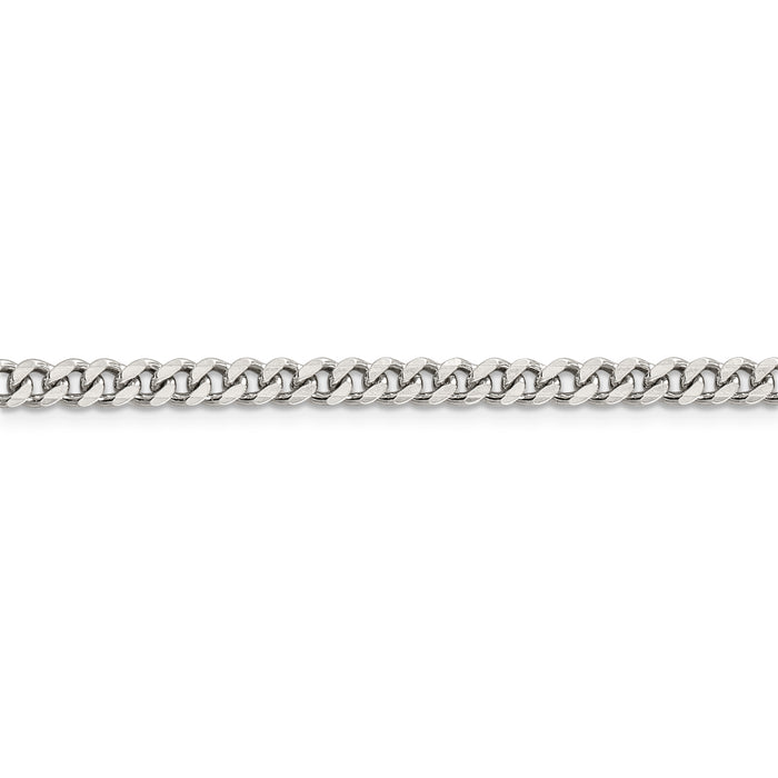 Sterling Silver Rhodium-plated 4.5mm Curb Chain