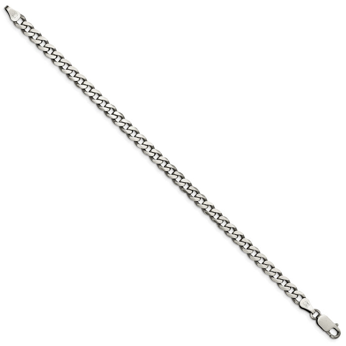 Sterling Silver Antiqued 5.7mm Curb Chain