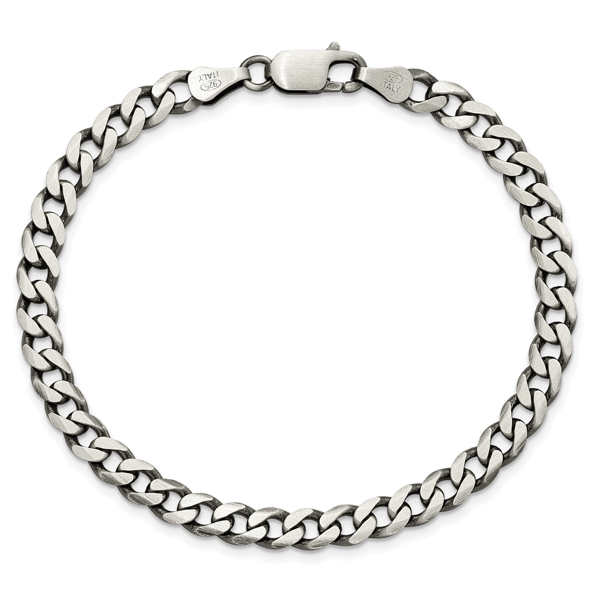 Sterling Silver Antiqued 5.7mm Curb Chain