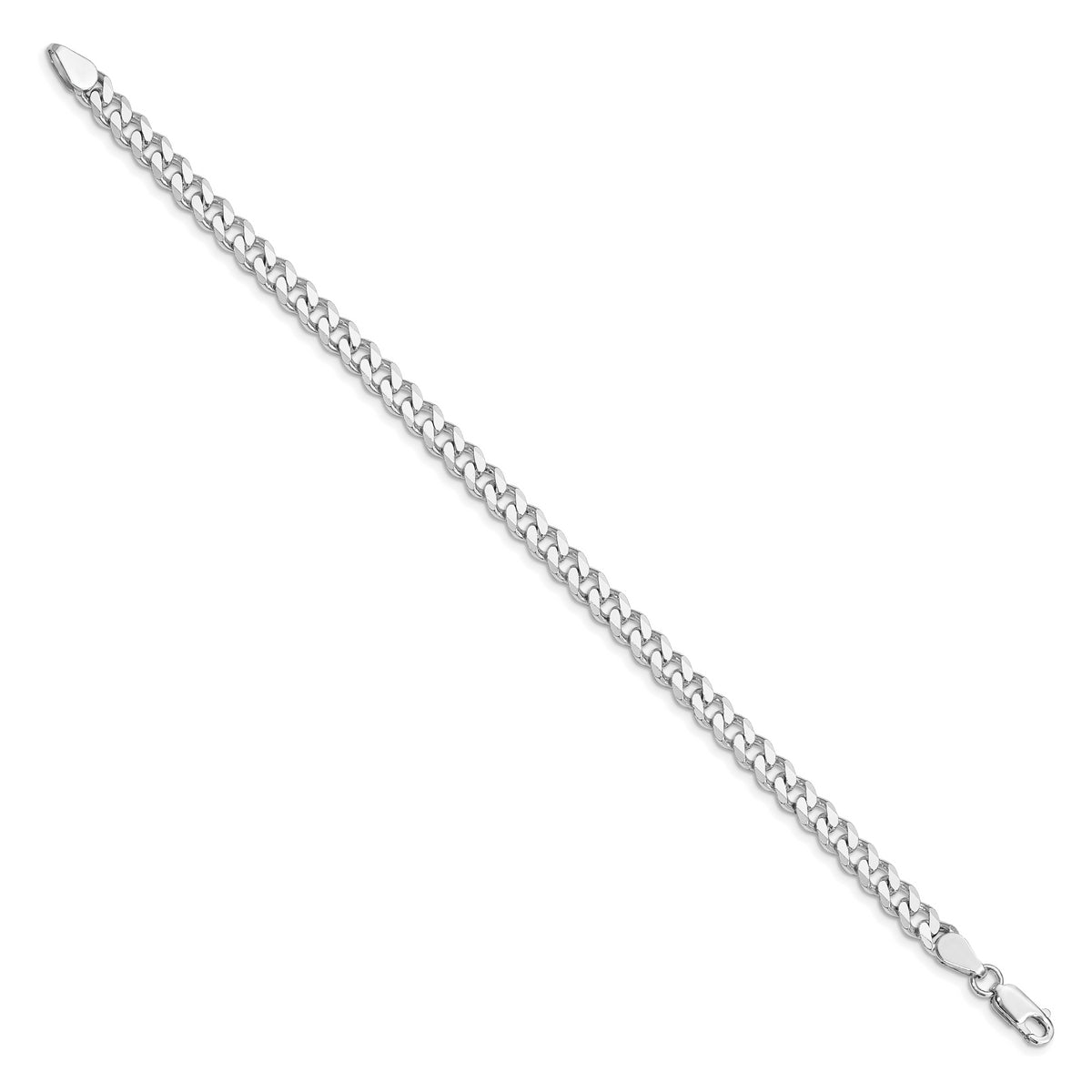 Sterling Silver Rhodium-plated 5.7mm Curb Chain