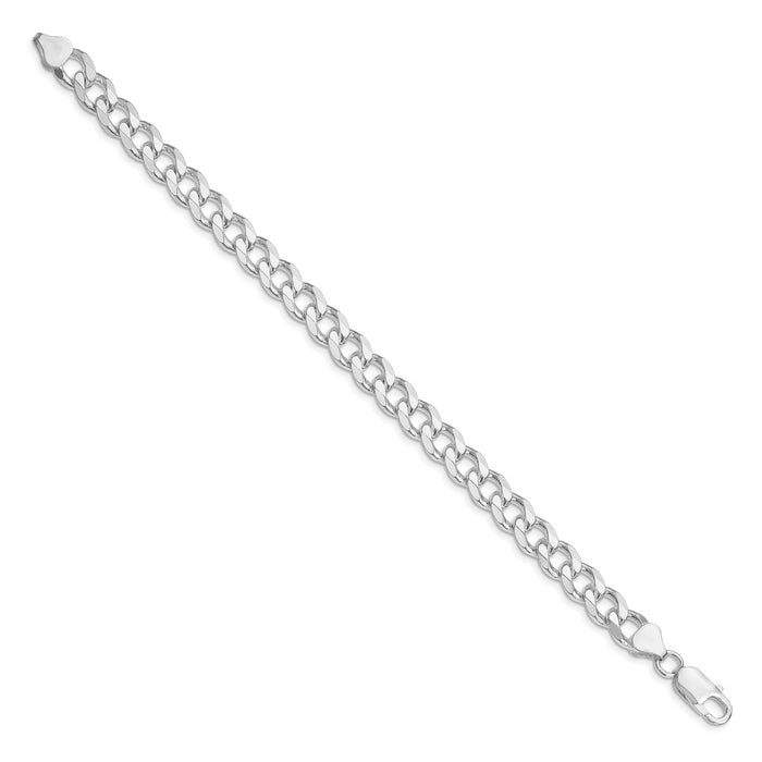 Sterling Silver Rhodium-plated 8mm Curb Chain