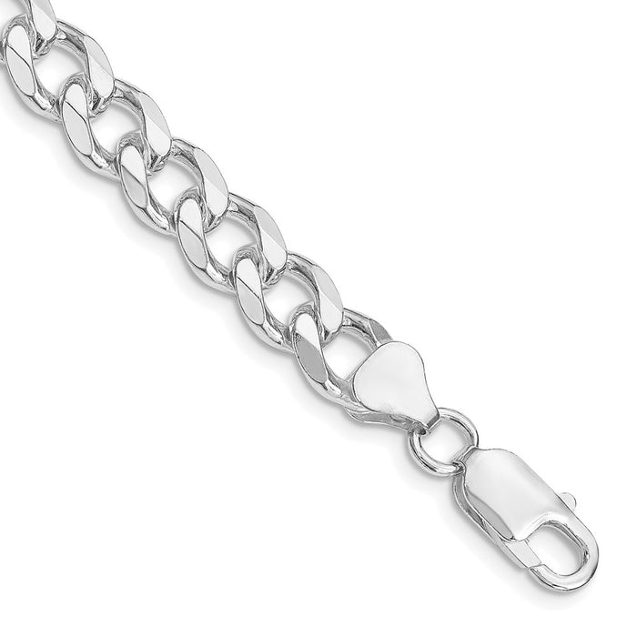 Sterling Silver Rhodium-plated 8mm Curb Chain