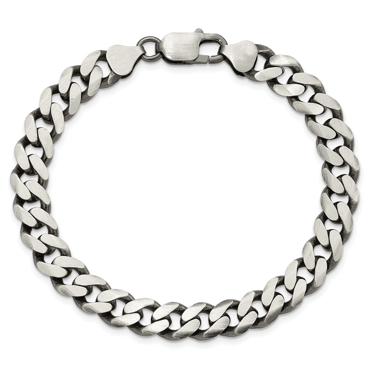 Sterling Silver Antiqued 9mm Curb Chain