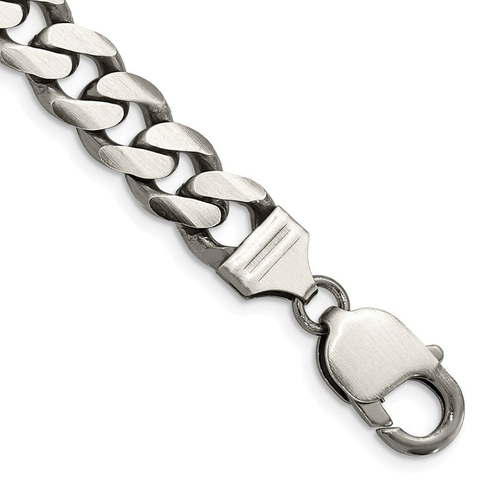 Sterling Silver Antiqued 9mm Curb Chain