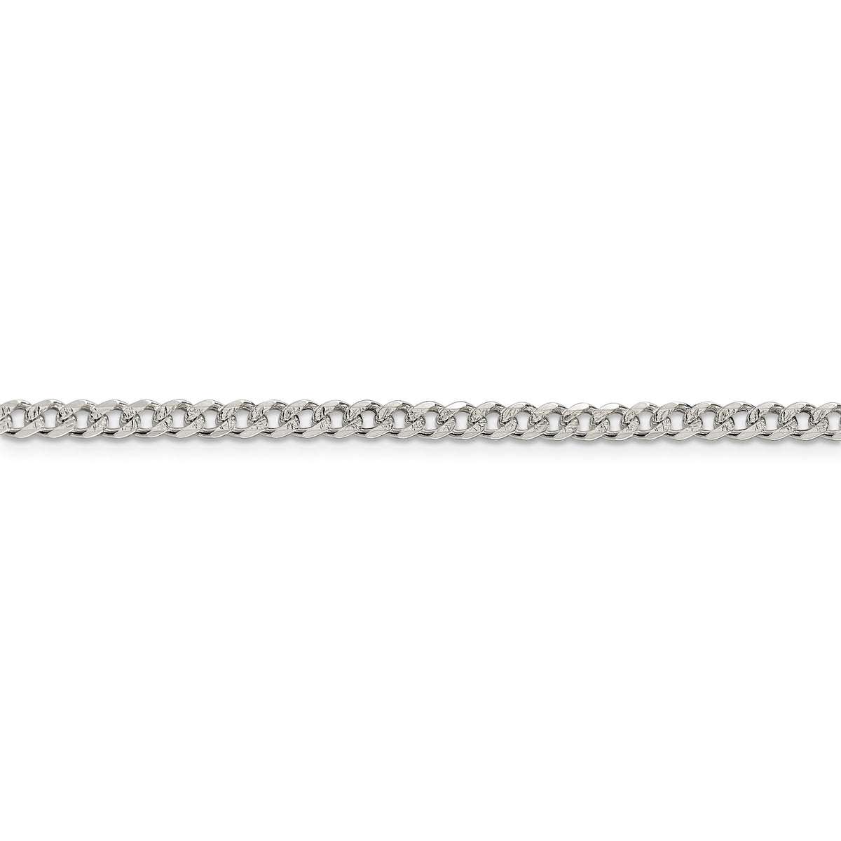 Sterling Silver 4mm Pave Curb Chain