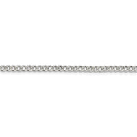 Sterling Silver 4mm Pave Curb Chain