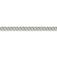 Sterling Silver 4.5mm Pave Curb Chain