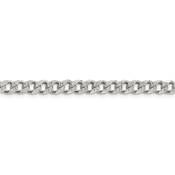 Sterling Silver 5.5mm Pave Curb Chain