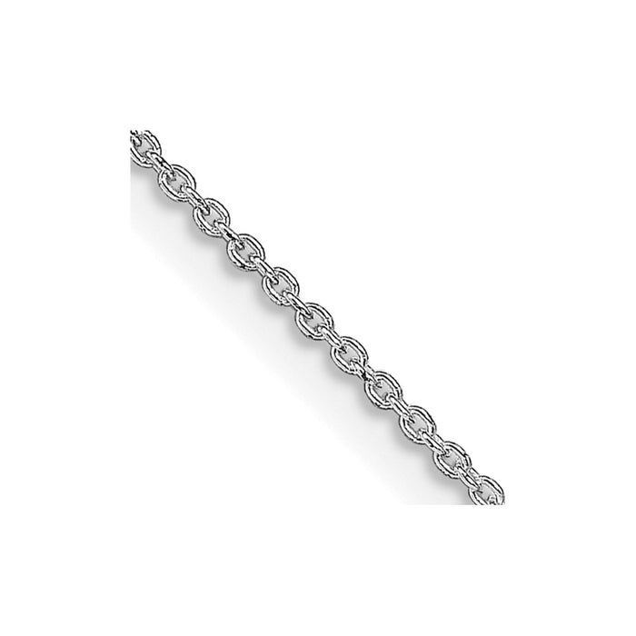 Sterling Silver Rhodium-plated 1mm Cable Chain w/4in ext.