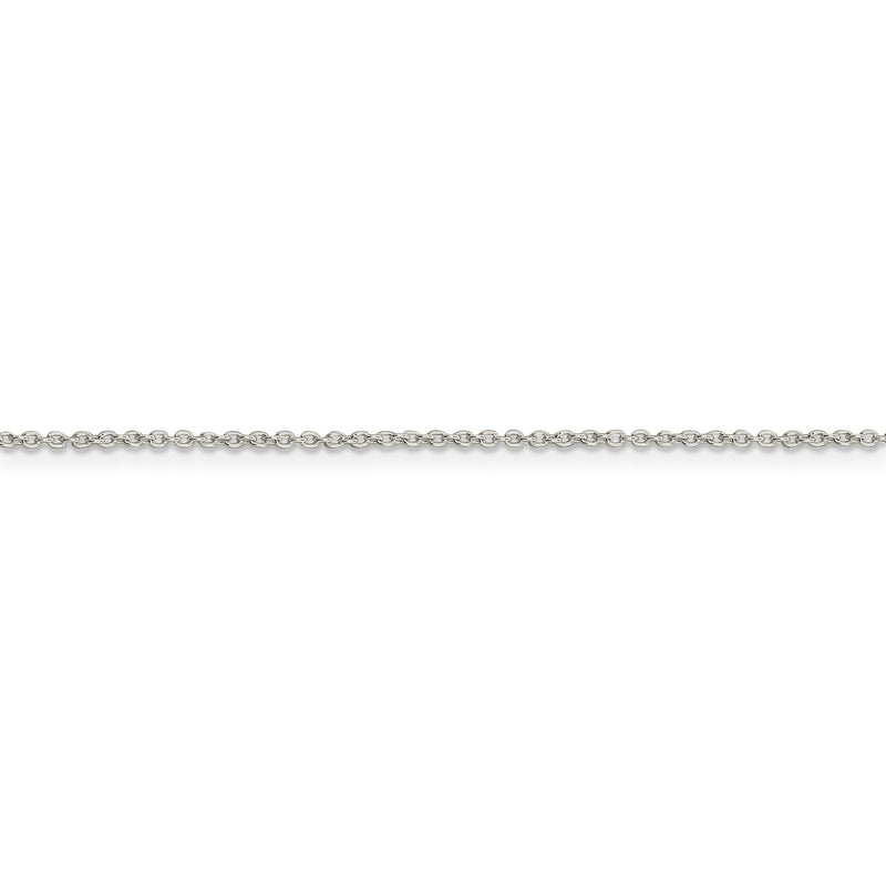 Sterling Silver Rhodium-plated 1.25mm Cable Chain