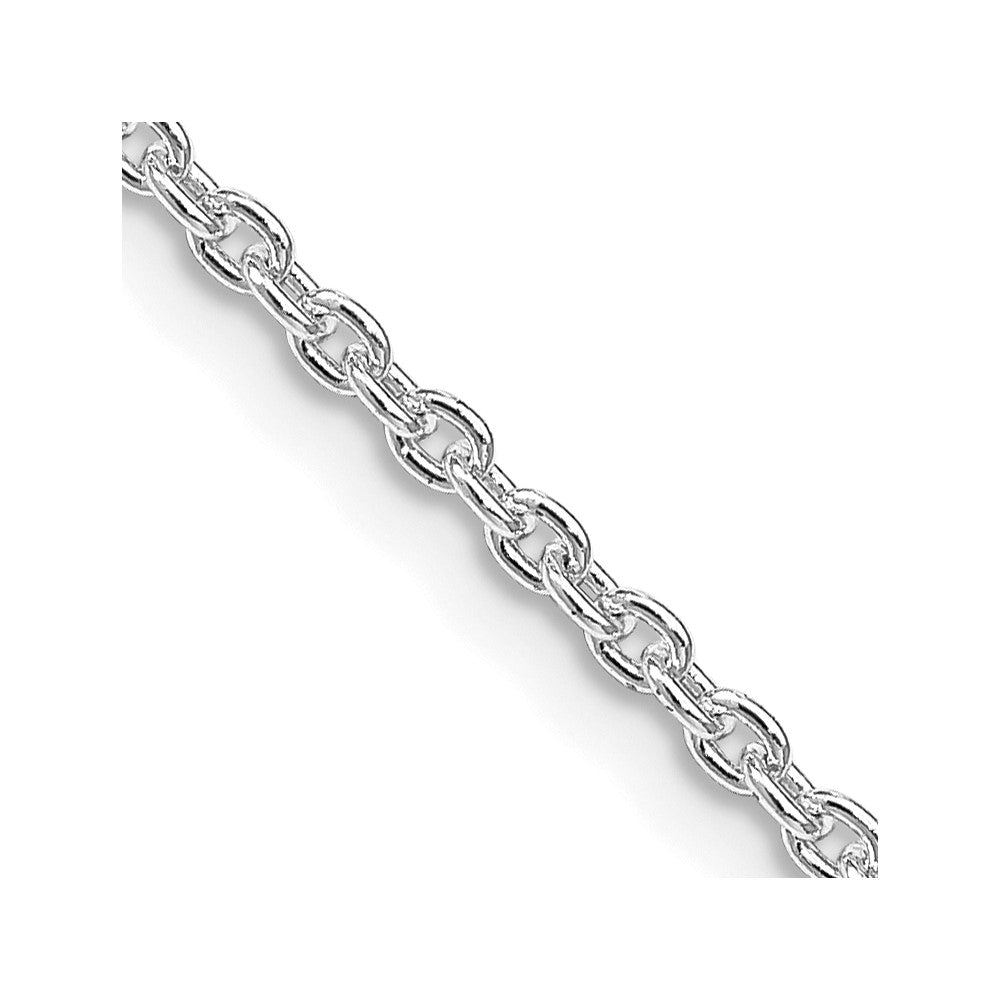 Sterling Silver Rhodium-plated 2.25mm Cable Chain