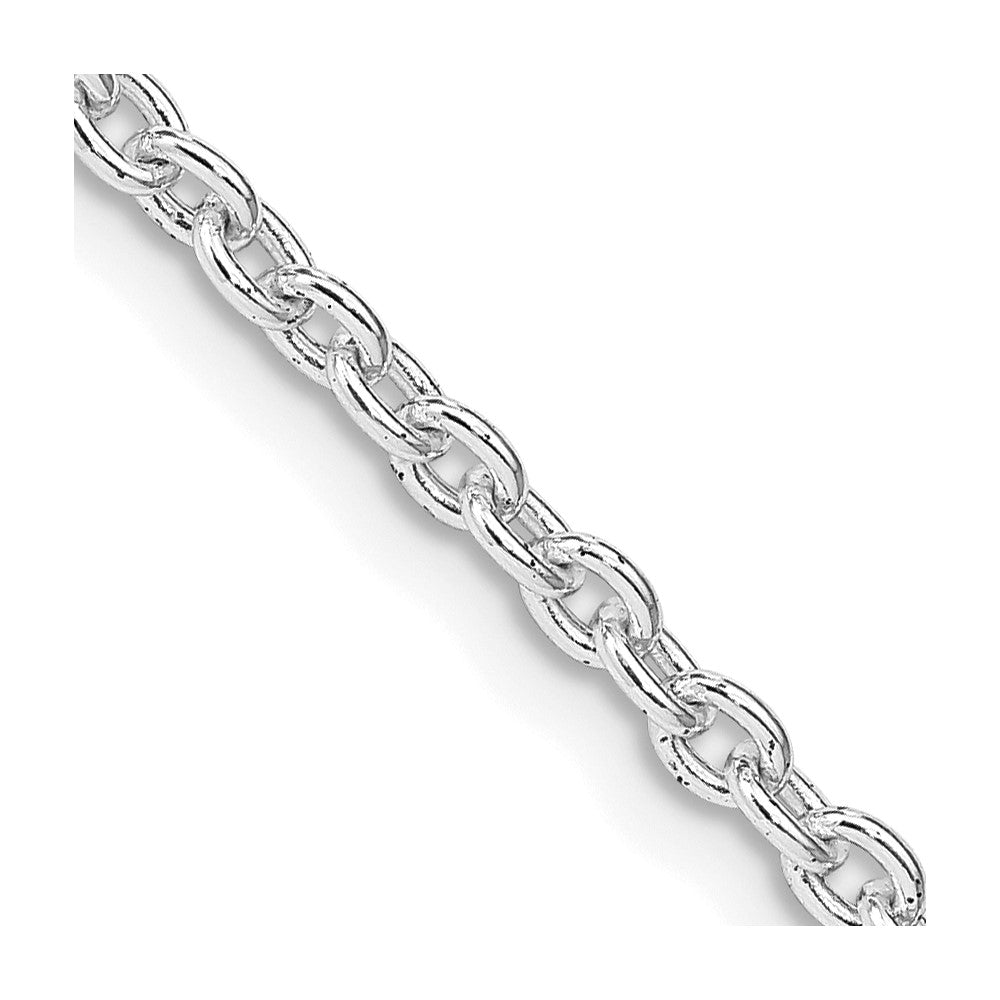 Sterling Silver Rhodium-plated 2.75mm Cable Chain