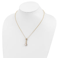 Sterling Silver Cheryl M Gold-plated Teardrop CZ Necklace