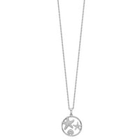 Sterling Silver Cheryl M Rhod-plated CZ Sea Life w/ 2in ext. Necklace