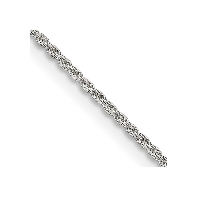 Sterling Silver 1.2mm Diamond-cut Rope Chain w/4in ext.