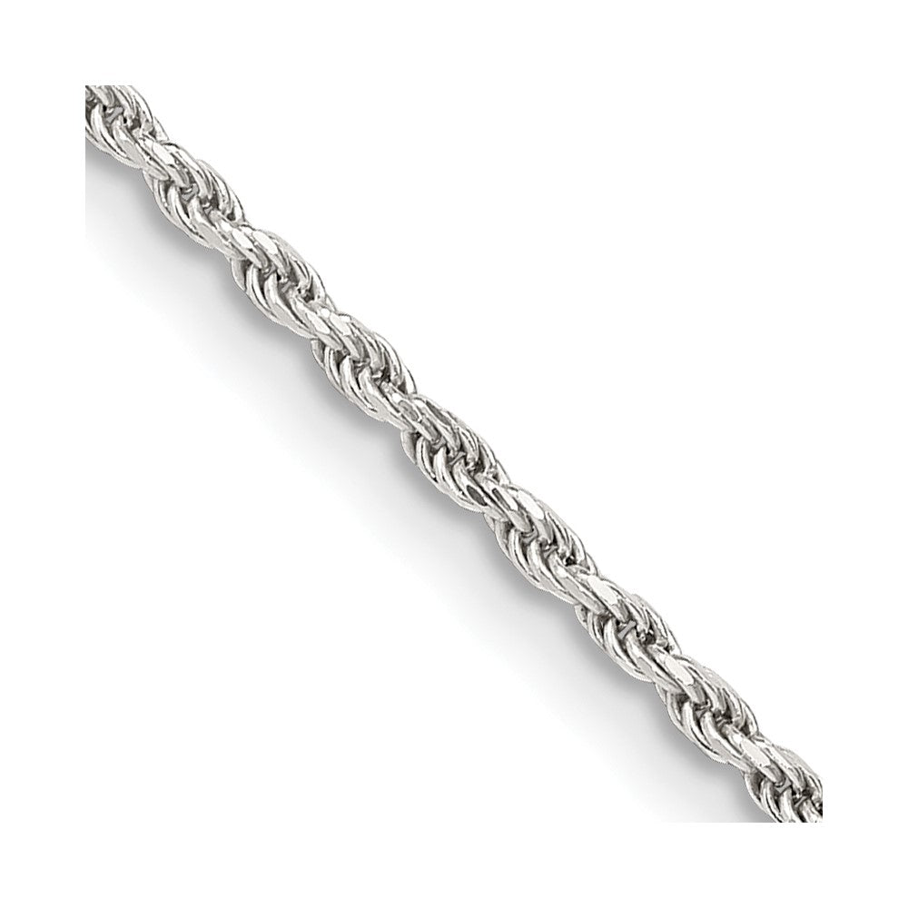 Sterling Silver 1.7mm Diamond-cut Rope Chain w/4in ext.