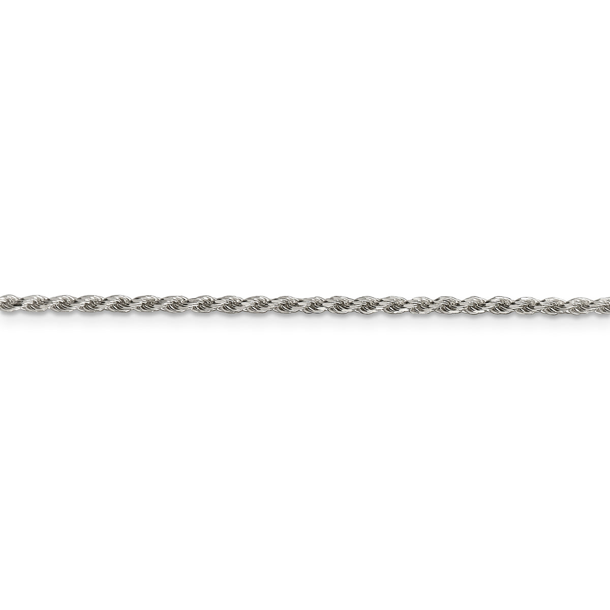 Sterling Silver Rhodium-plated 1.85mm Diamond-cut Rope Chain