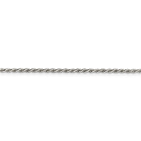 Sterling Silver Rhodium-plated 1.85mm Diamond-cut Rope Chain