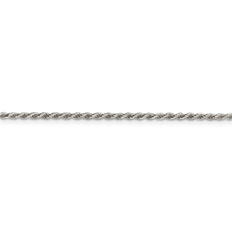 Sterling Silver Rhodium-plated 1.85mm Diamond-cut Rope Chain