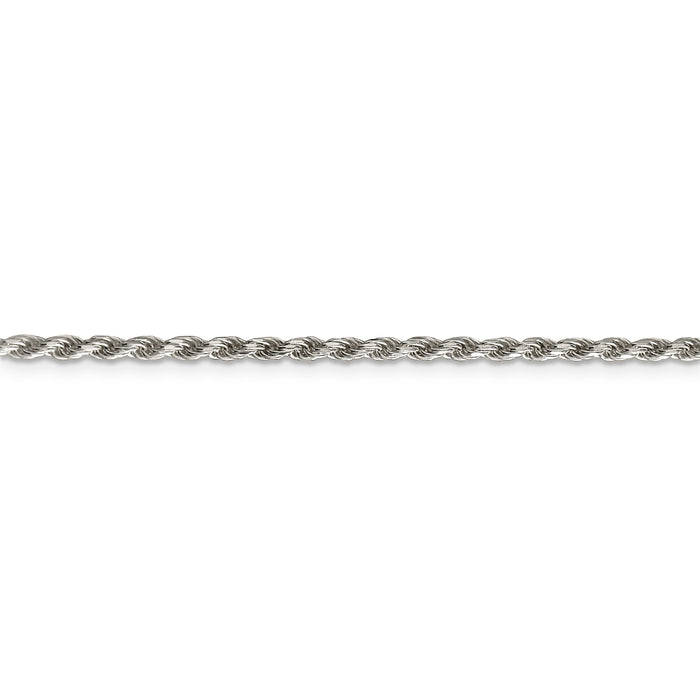 Sterling Silver 2.25mm Diamond-cut Rope Chain