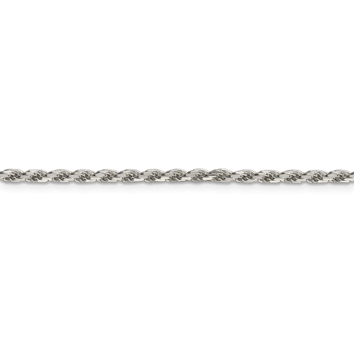 Sterling Silver 2.5mm Diamond-cut Rope Chain