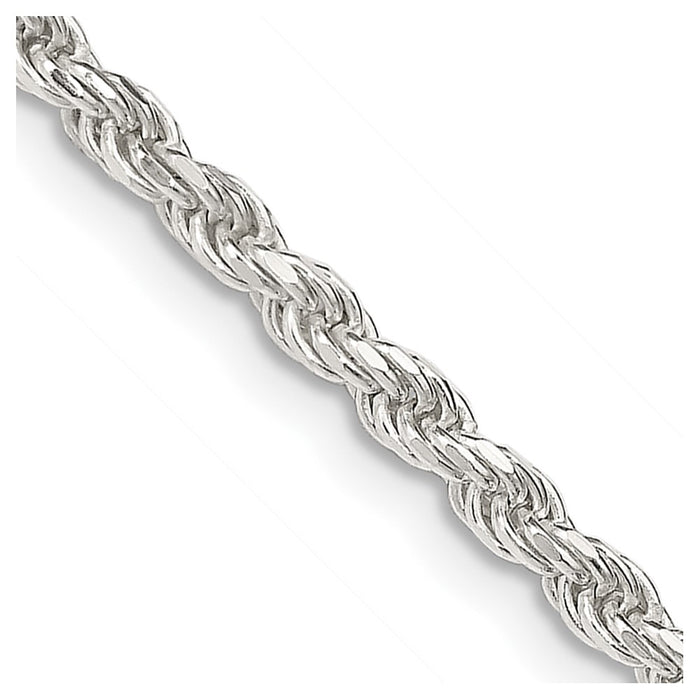 Sterling Silver 2.75mm Diamond-cut Rope Chain