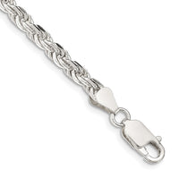 Sterling Silver 4.25mm Diamond-cut Rope Chain