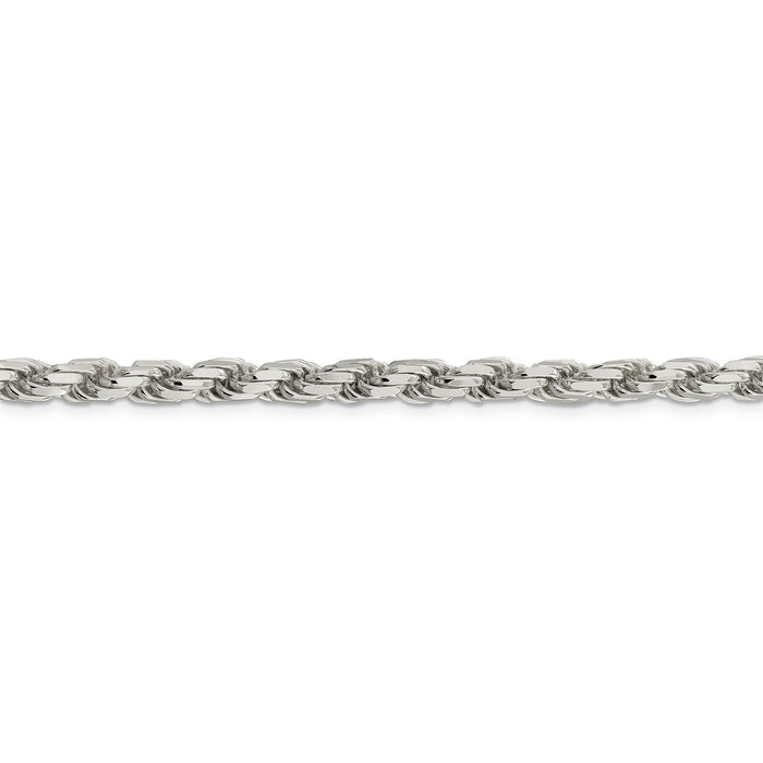 Sterling Silver 5.75mm Diamond-cut Rope Chain