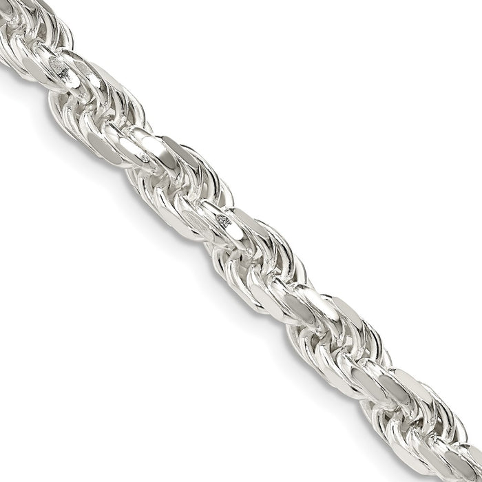 Sterling Silver 5.75mm Diamond-cut Rope Chain