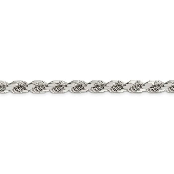 Sterling Silver 6.5mm Diamond-cut Rope Chain