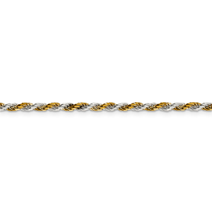 Sterling Silver And Vermeil 2.5mm Diamond-cut Rope Chain