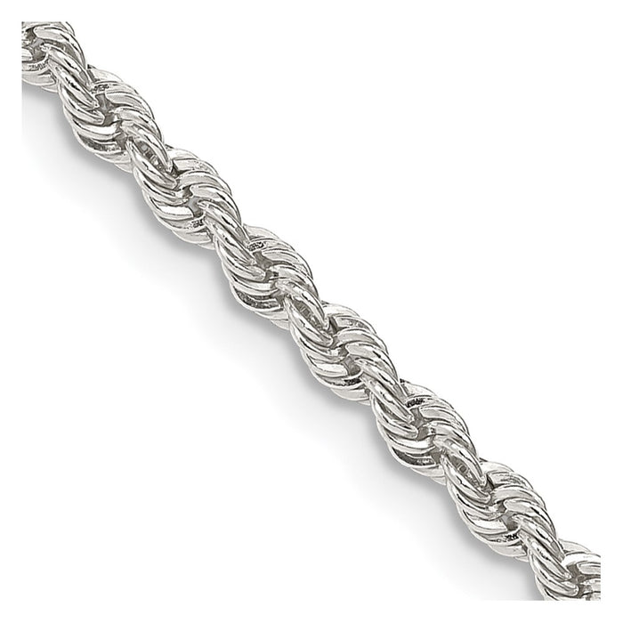 Sterling Silver 2.5mm Solid Rope Chain