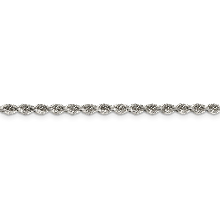 Sterling Silver 3mm Solid Rope Chain