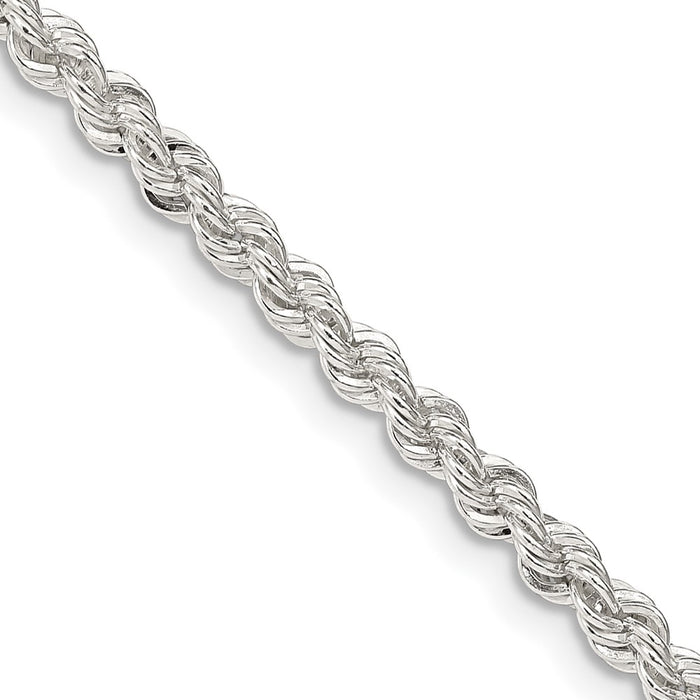 Sterling Silver 3mm Solid Rope Chain