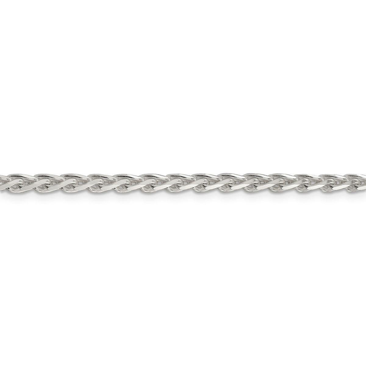 Sterling Silver 3.75mm Diamond-cut Spiga Chain