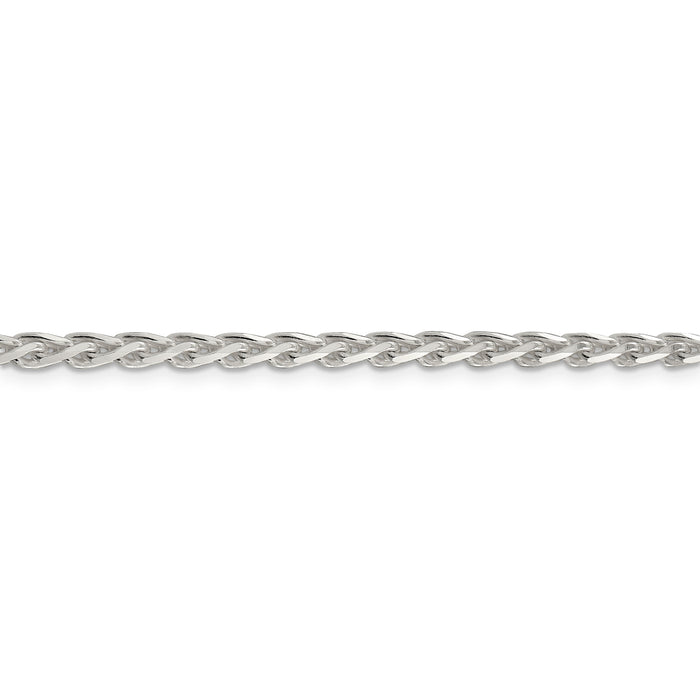 Sterling Silver 3.75mm Diamond-cut Spiga Chain