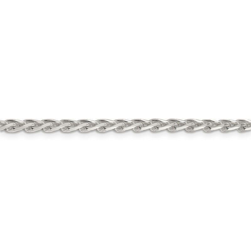 Sterling Silver 3.75mm Diamond-cut Spiga Chain