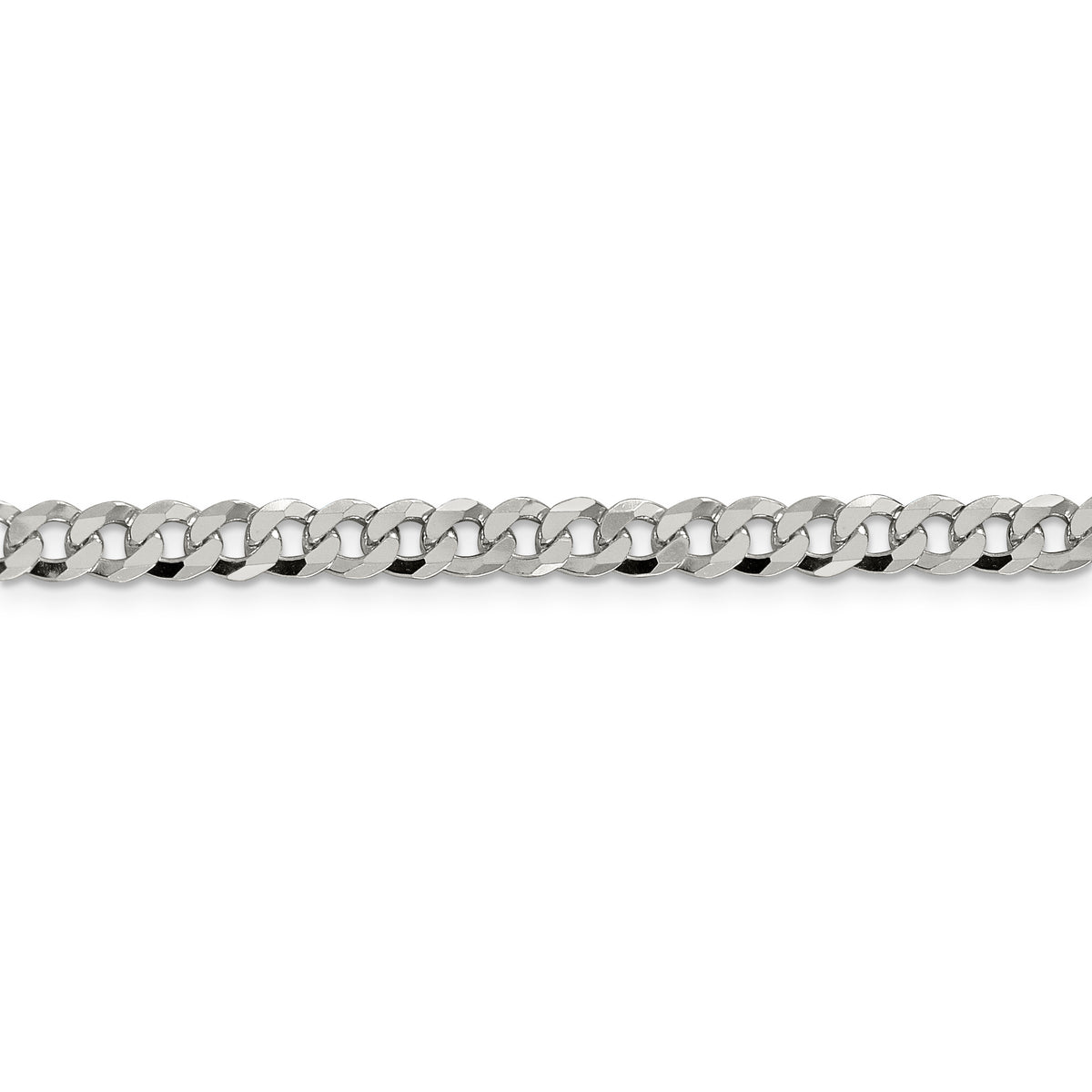 Sterling Silver 5mm Beveled Curb Chain