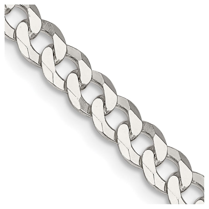 Sterling Silver 5mm Beveled Curb Chain