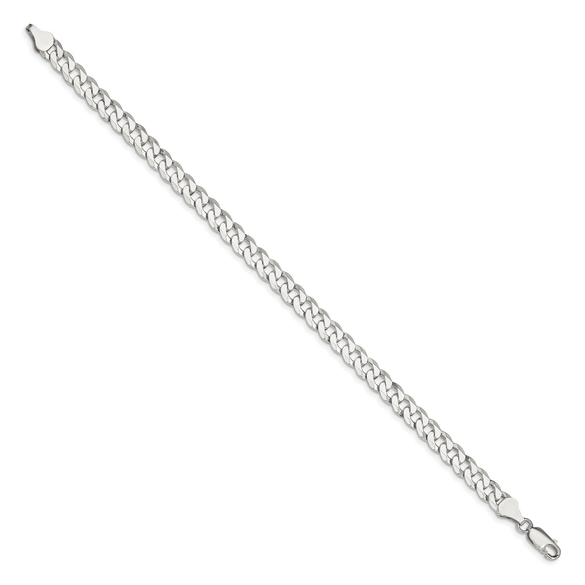 Sterling Silver 6mm Beveled Curb Chain