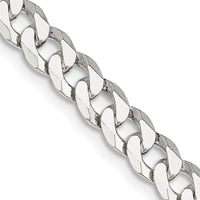 Sterling Silver 6mm Beveled Curb Chain