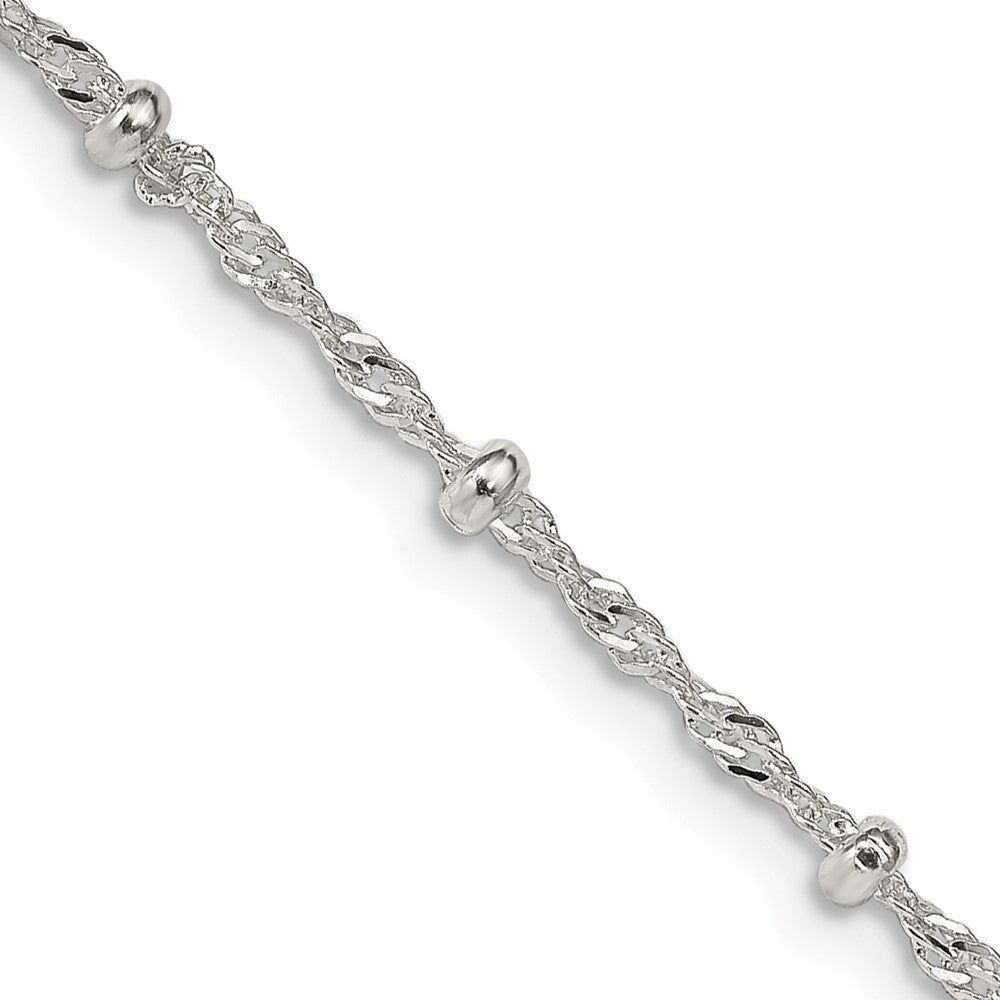 Sterling Silver 2.5mm Singapore w/ Beads Chain