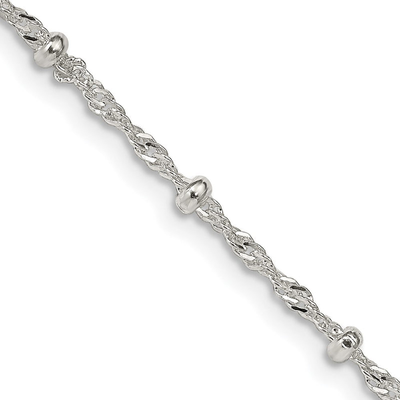 Sterling Silver 2.5mm Singapore w/ Beads Chain