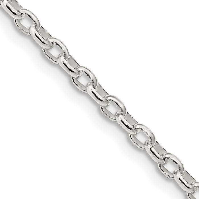 Sterling Silver 2.75mm Oval Fancy Rolo Chain