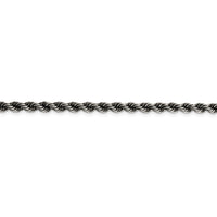 Sterling Silver Ruthenium-plated 4mm Rope Chain