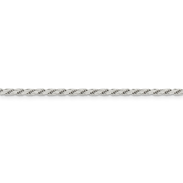 Sterling Silver 2.5mm Flat Rope Chain