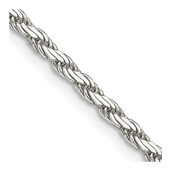 Sterling Silver 2.5mm Flat Rope Chain