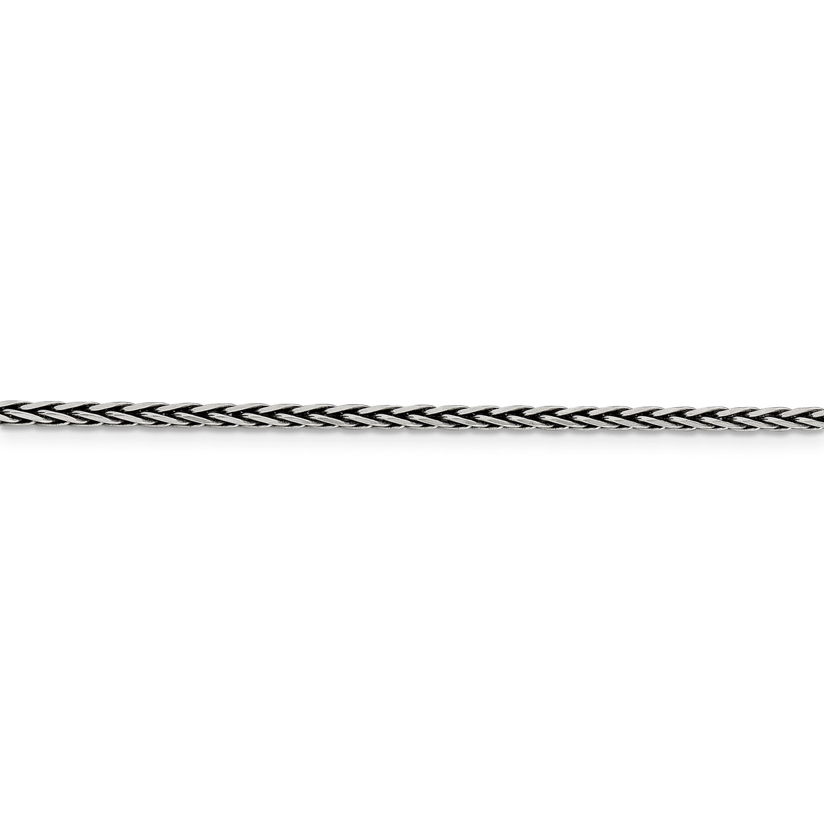 Sterling Silver Antiqued 2.2mm Solid Square Spiga Chain